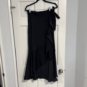 Maeve Black Asymmetrical Ruffle Skirt